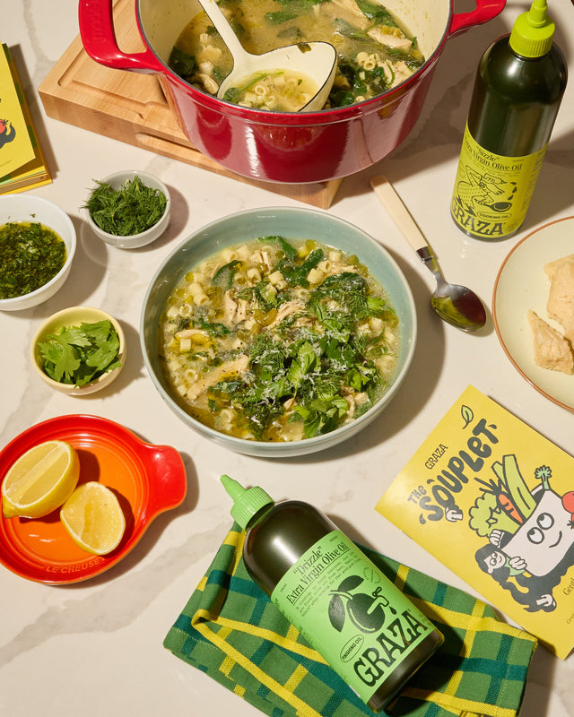 Lemony Chicken Soup with Tiny Pasta and Spinach