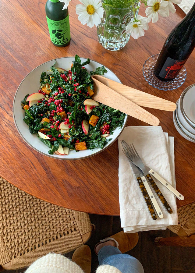 Tuscan Kale Salad with Butternut Squash, Pepitas, and Pomegranate